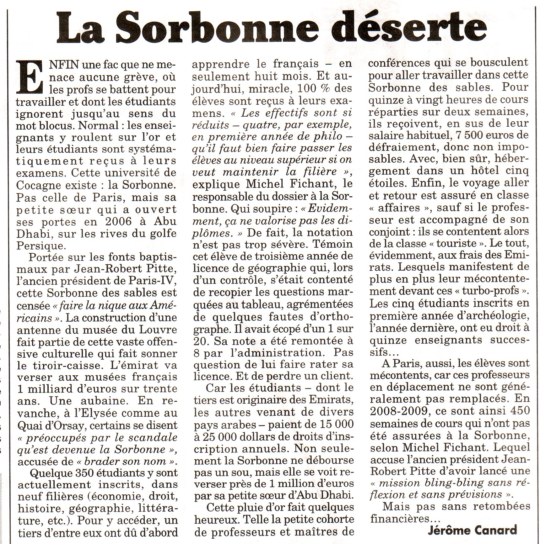 Le Canard Enchaîné du 11/08/2010